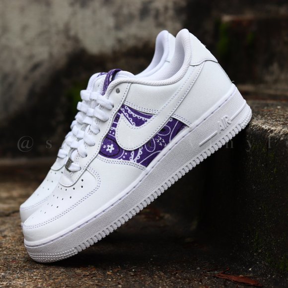 Nike Air Force 1 Low GRAPE Bandana Custom NWT - Picture 9 of 10